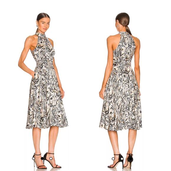Diane Von Furstenburg Nicola Dress in Marble Black DVF - Picture 1 of 8